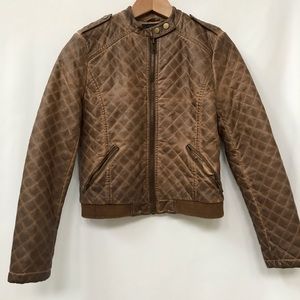 FOREVER 21 MOTOCYCLE QUILTED JACKET PETITE S
